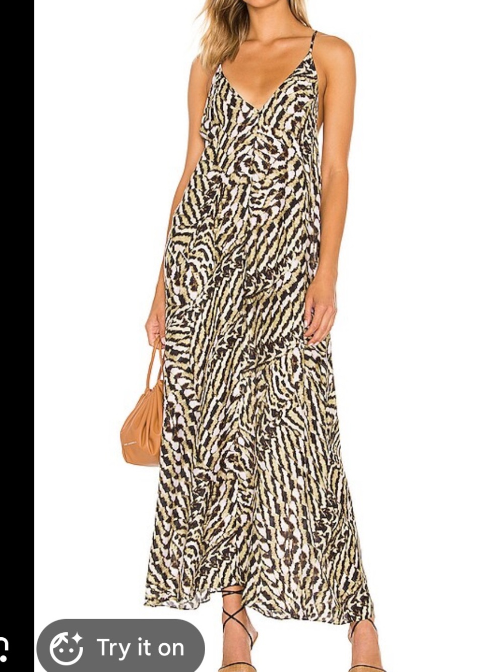 Seafolly Black & Cream Zebra-Print Maxi Dress